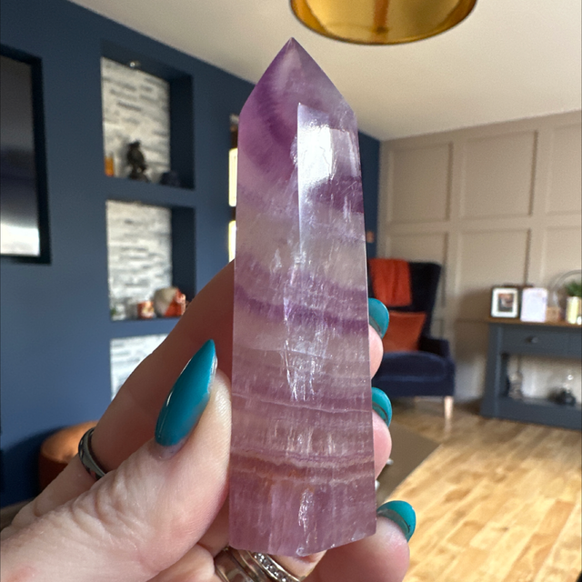 Purple Banded Fluorite Tower 