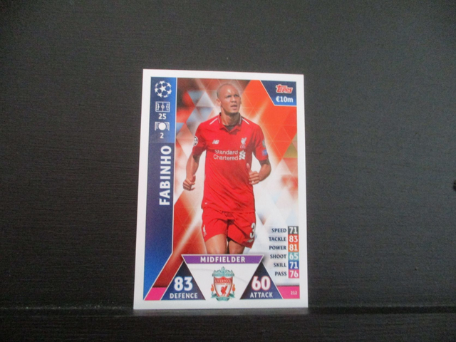 FABINHO - UEFA Champions League Match Attax 2018/19 Original Trading Card #212