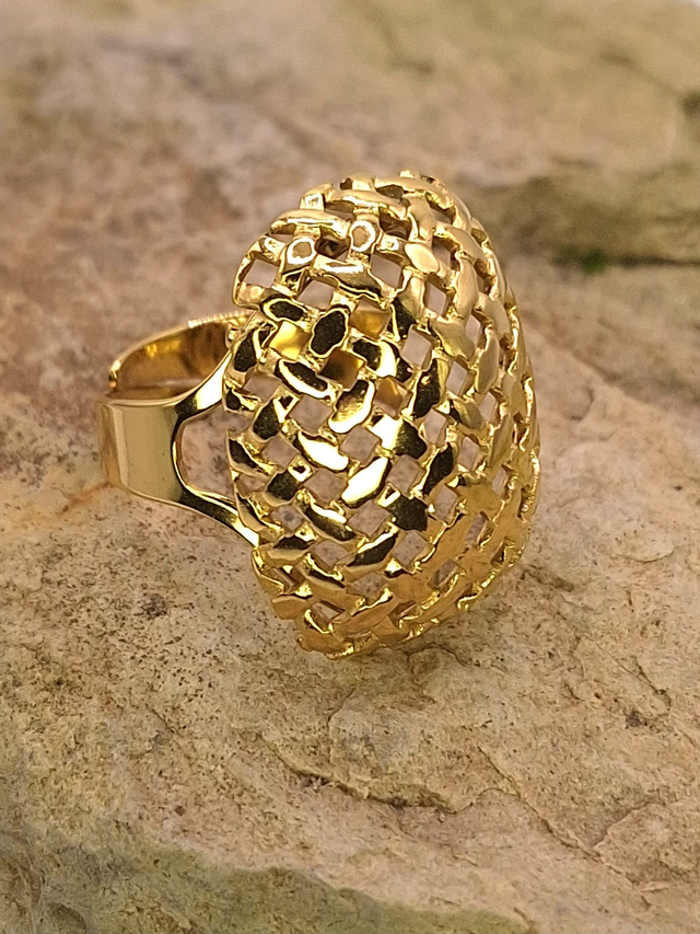 Violette-Bague Vintage à Maillage Croisé