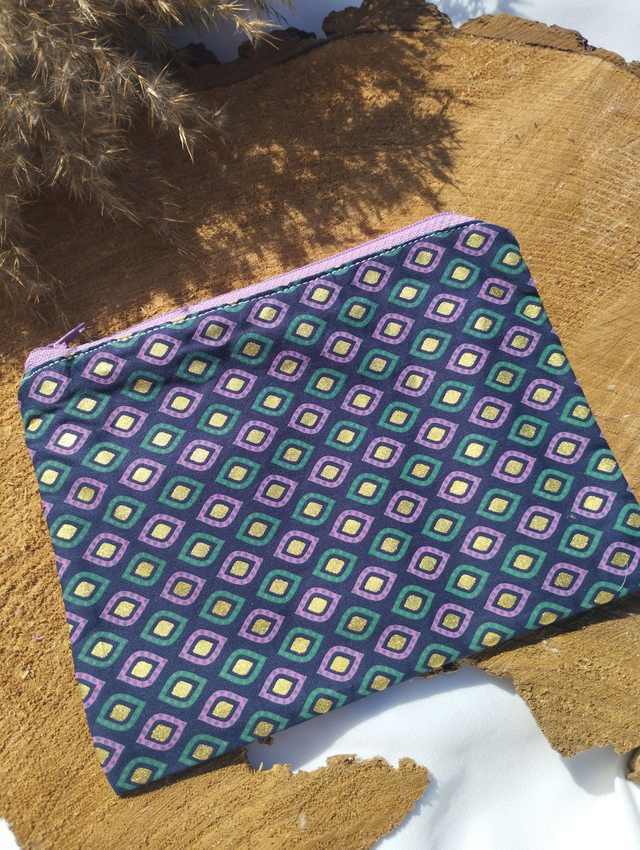 Pochette à zip / Trousse - motif Paon