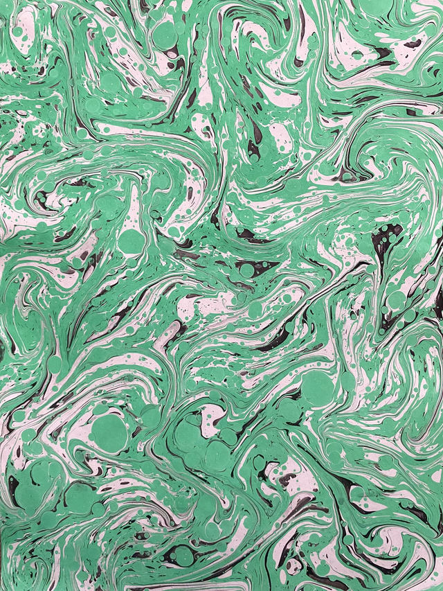 "Peppermint Swirl" Marbled Paper