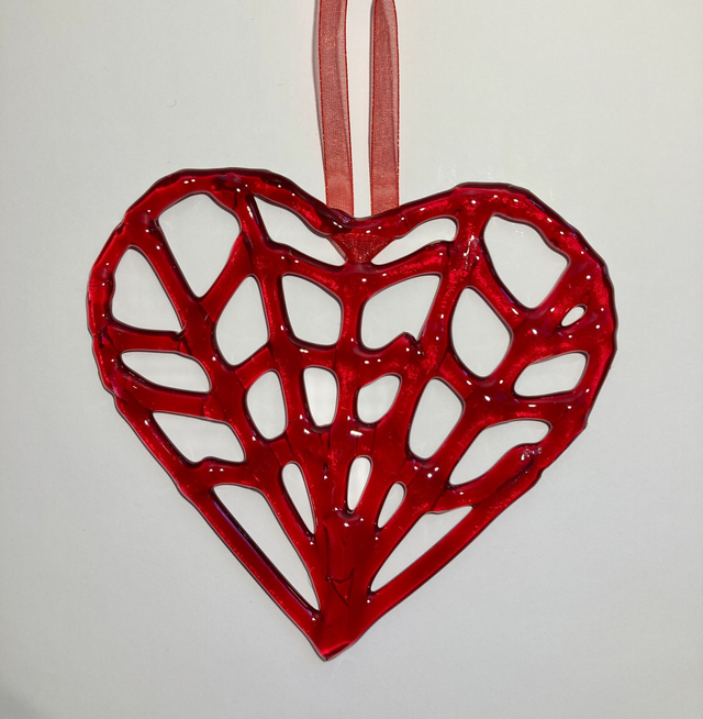 Red heart sun catcher 