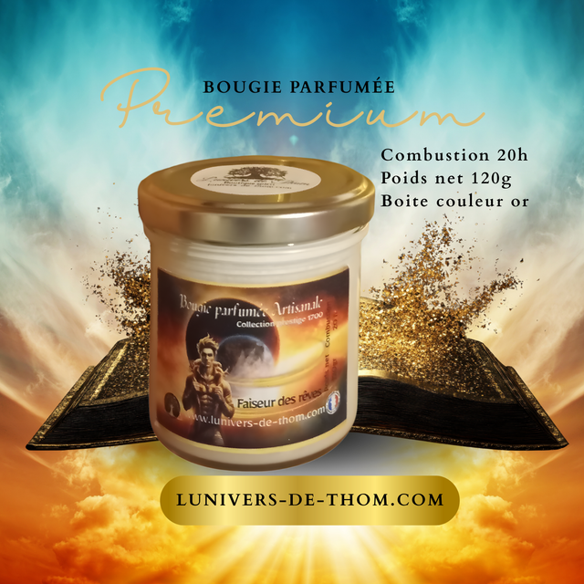 Bougie artisanale magnétisée – Faiseur de Rêves 120 G 