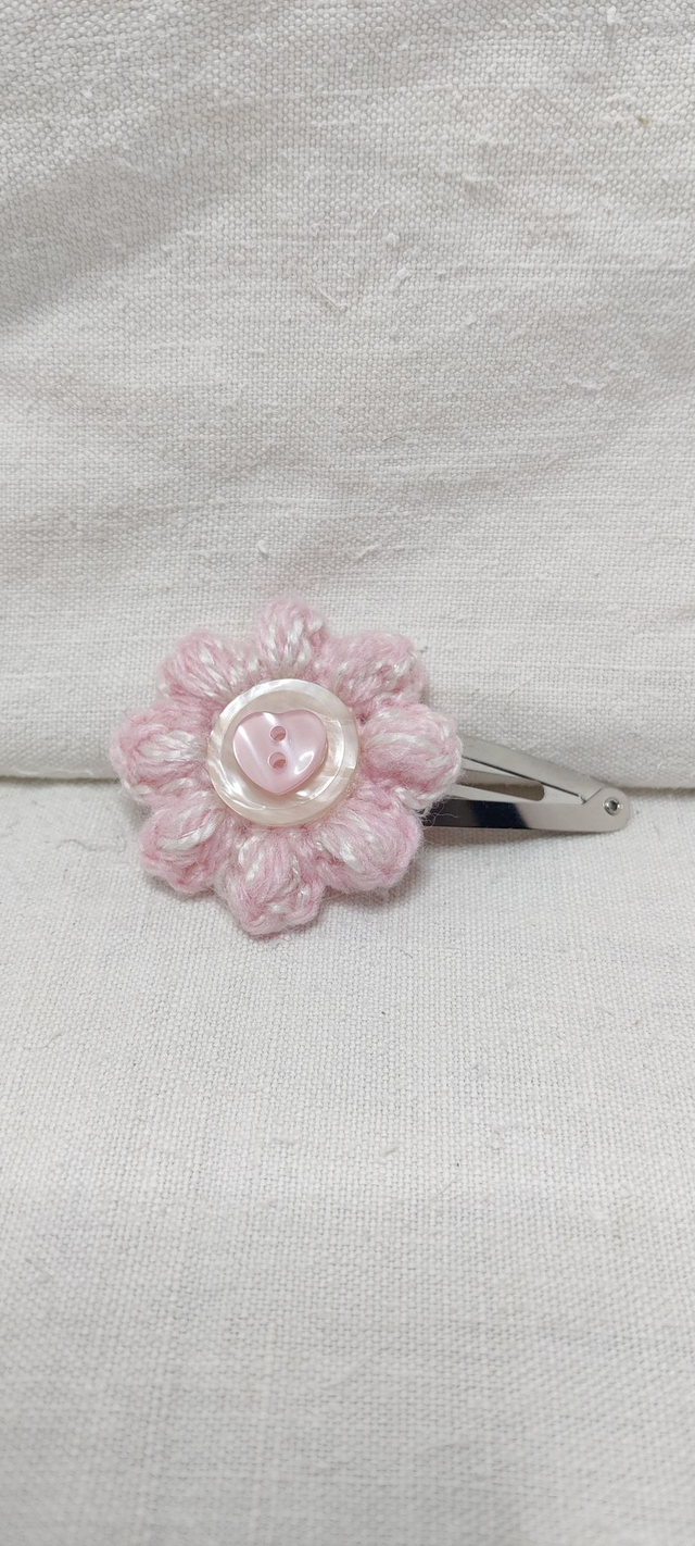 Barrette clic clac Parterre rose poudré