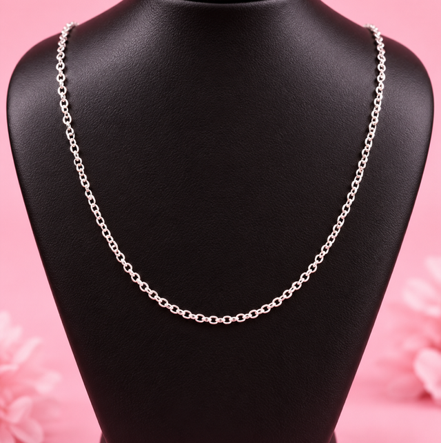 925 Sterling Silver Round Belcher Link Chain