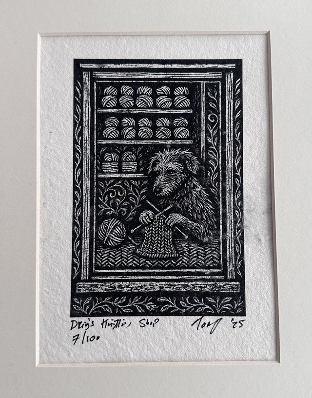 Draig's Knitting Shop - Handmade limited edition prints
