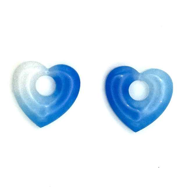 Pampilles Coeur bleue et blanche réversibles 