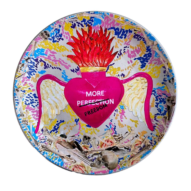 Silver Upcycled Wall Plate - "More Freedom" by House of Frisson