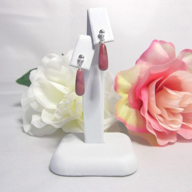 Rhodonite drop earrings