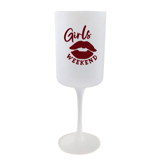 Wine Glass - Girls Weekend - 275ml Red Wine Goblet - Frosted 