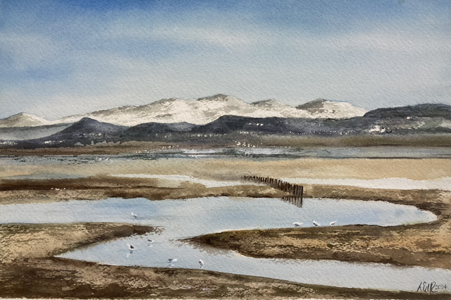 Lakeland Hills Across The Bay From Morecambe 