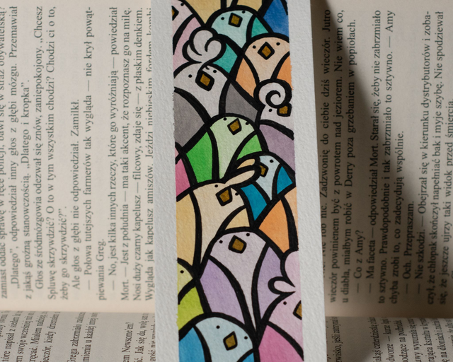 PTAKI pastel zakładka do książki, ręcznie malowana akwarela