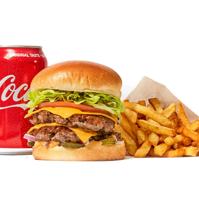 double cheese burger meal 8oz