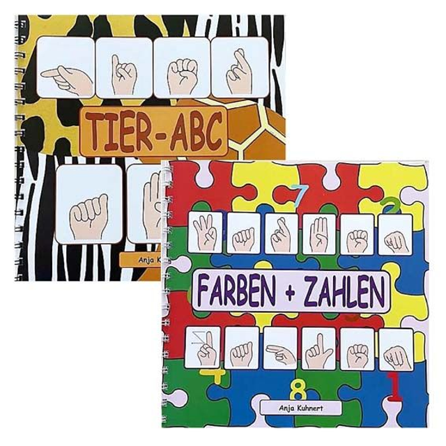Gebärdenbuch "Tier-ABC" und "Farben + Zahlen"
