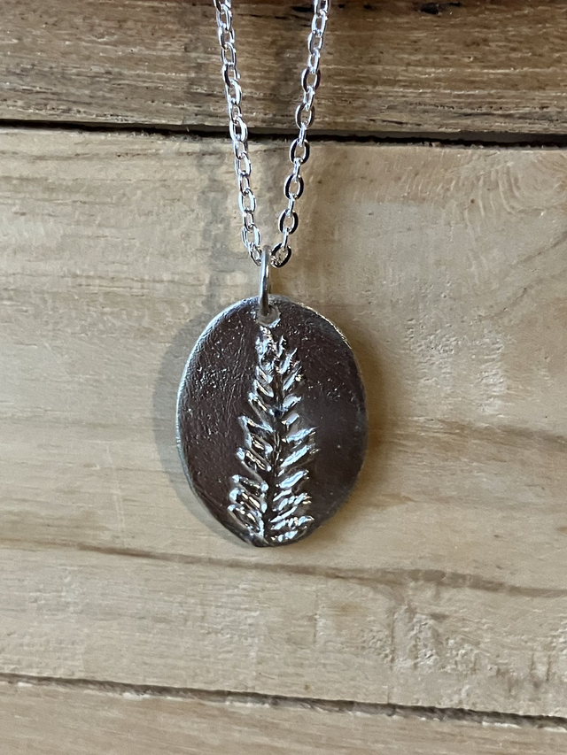 Collier en argent - feuille de fougère – pièce unique