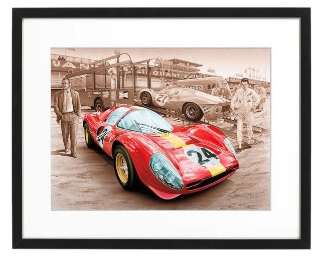 Ferrari P4 330 - Le Mans Paddock 1967 - Framed Print