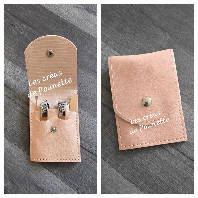 Petite pochette de manucure en simili cuir