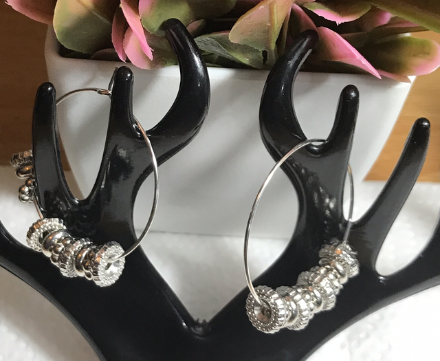 Silver Colour Hoop Earrings- SHE02