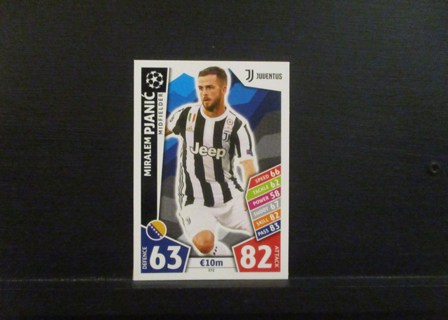 Miralem Pjanic - UEFA Champions League Match Attax 2017/18 Original Trading Card #372