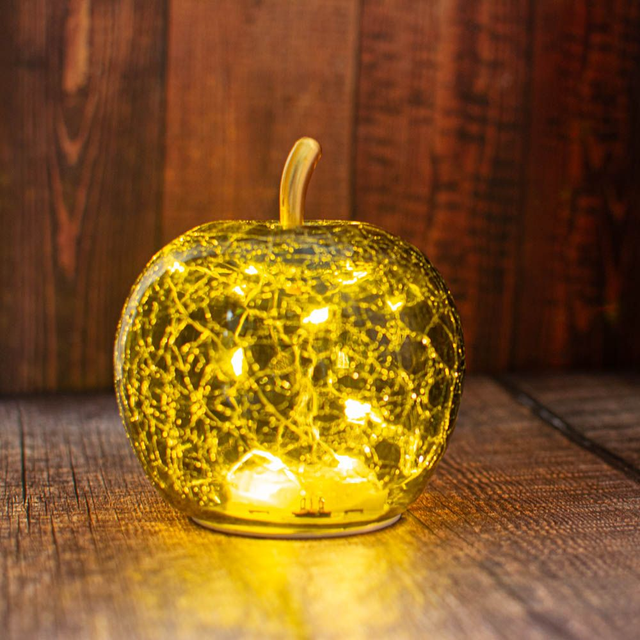  LED Apple - Crackle Glass Green