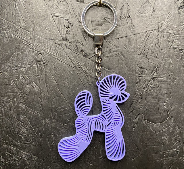 3D - Keychain Poodle Asian Blueberry Bubblegum