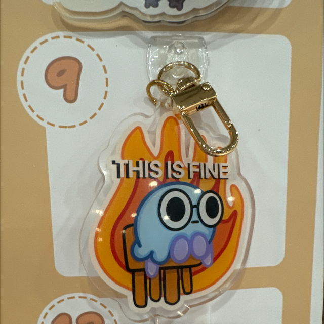 &#039;This is Fine&#039; Funny Acrylic Charm