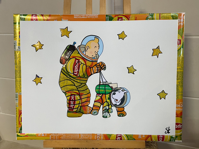 Tableau Tintin et Milou 30x40cm 