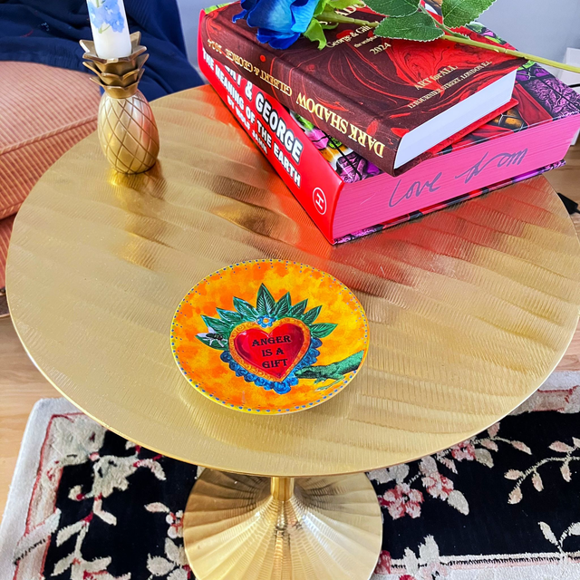 "Anger is a Gift" Neon Orange Upcycled Trinket Dish - House of Frisson