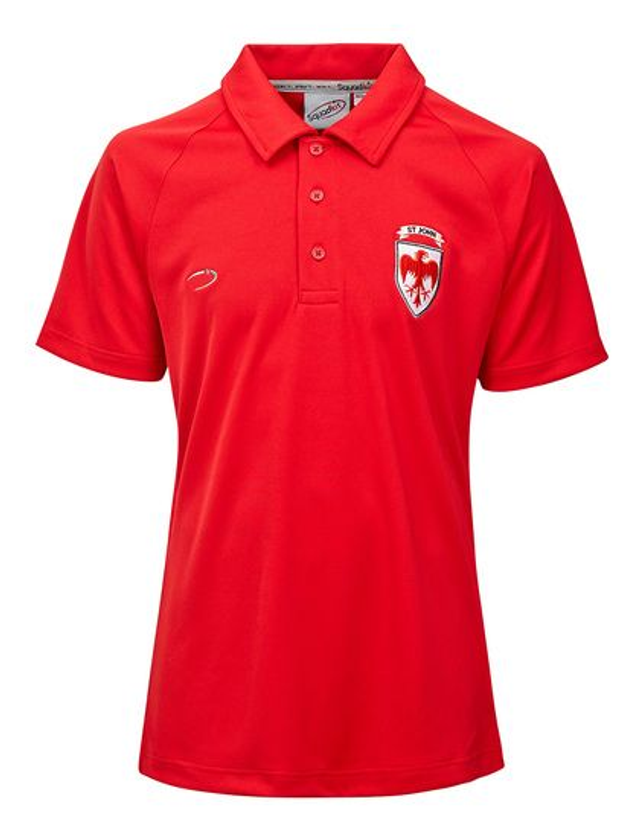 Second Hand Boys Scarlet Crested House Polo Shirt - St John's House