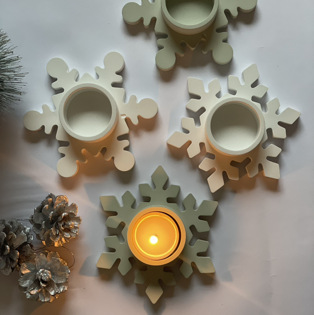 Schneeflocke - Teelichthalter 