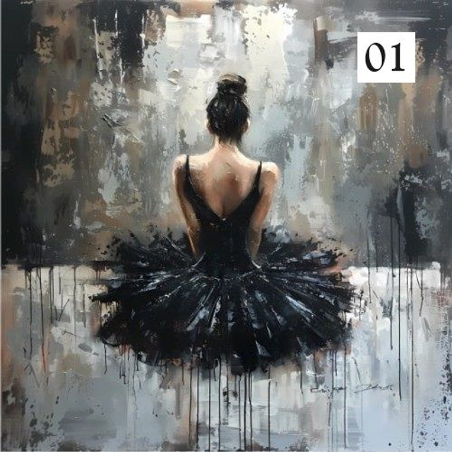 Panneau Danseuse 3 en velours - 30x30cm