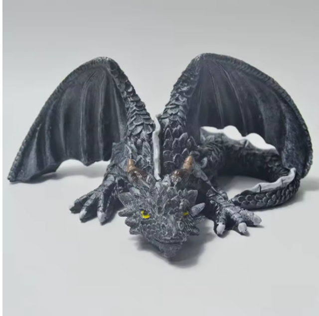 Prachtig beeld liggende Draak (22cm)