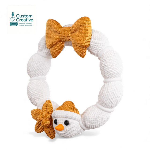 Snowman Christmas Wreath – 3D Printed Knitted-Style Festive Door Decoration