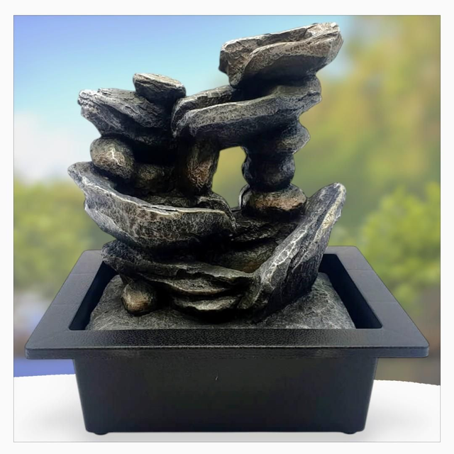 "Cascade de pierres" - Fontaine en résine 26 cm 