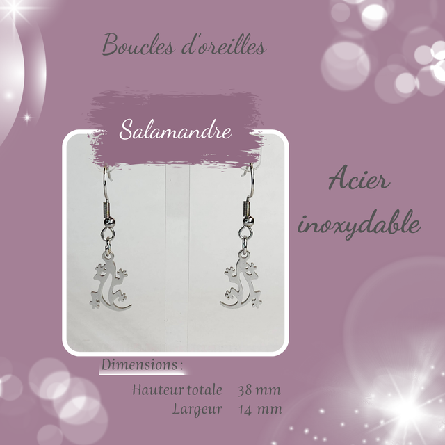 Boucles d&#039;oreilles - Salamandre