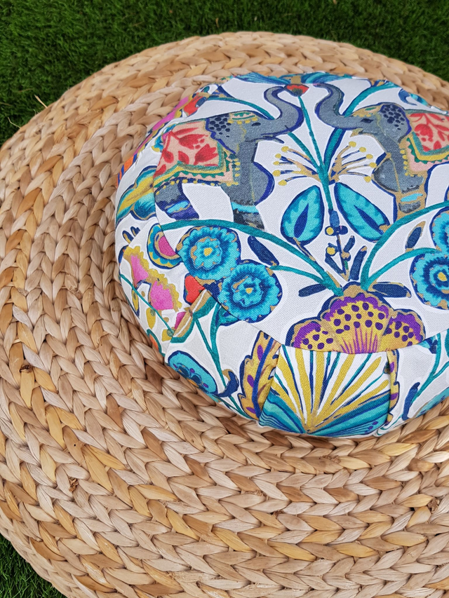 Mini Zafu pour enfant - motifs d'éléphants multicolores - KERALA