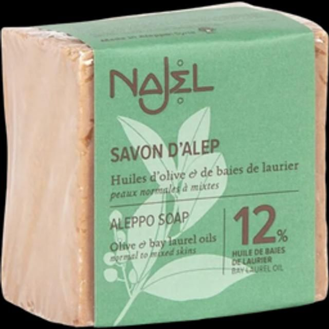 Savon d'Alep traditionnel 12% laurier - 180g Peaux normales à mixtes / Najel