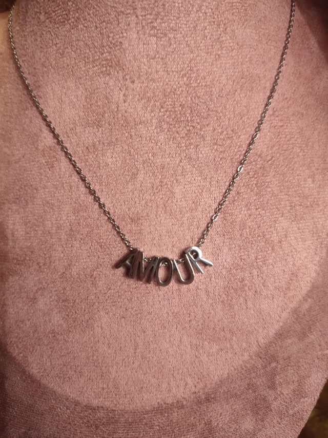 Collier Amour acier inoxydable argent 0000333