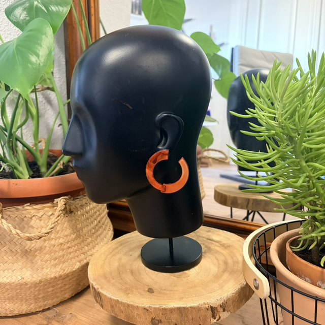 Pendiente Media Luna Coral 