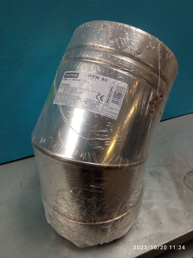 PTR30 - coude 45° D130 INOX - 2PTICO45130 