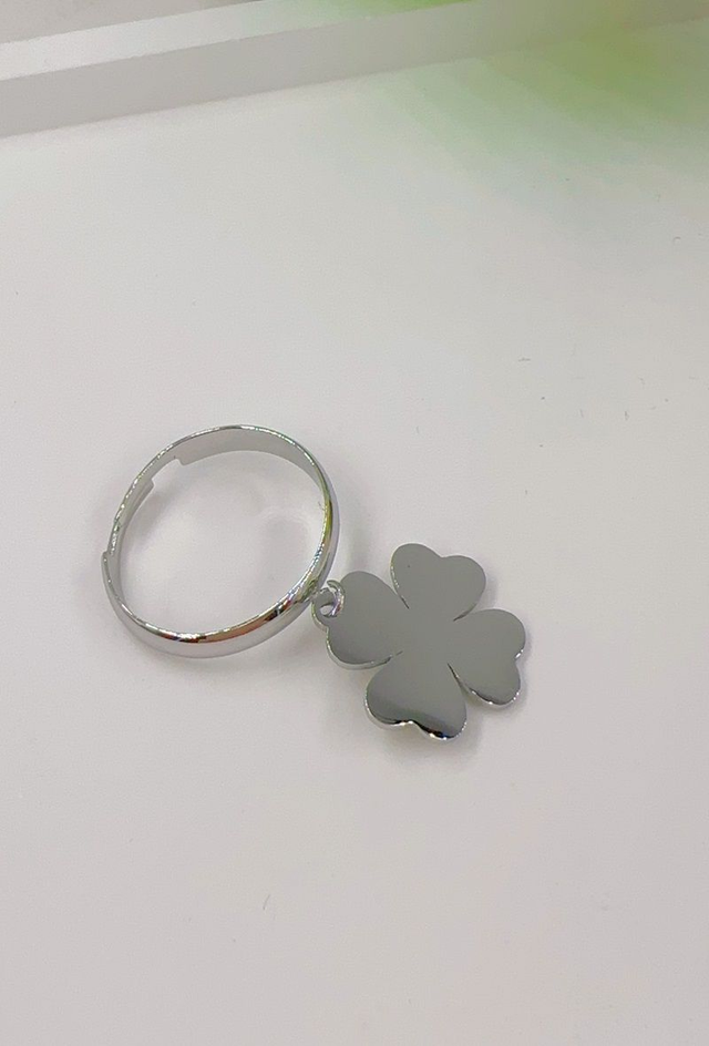 Bague argenté trèfle