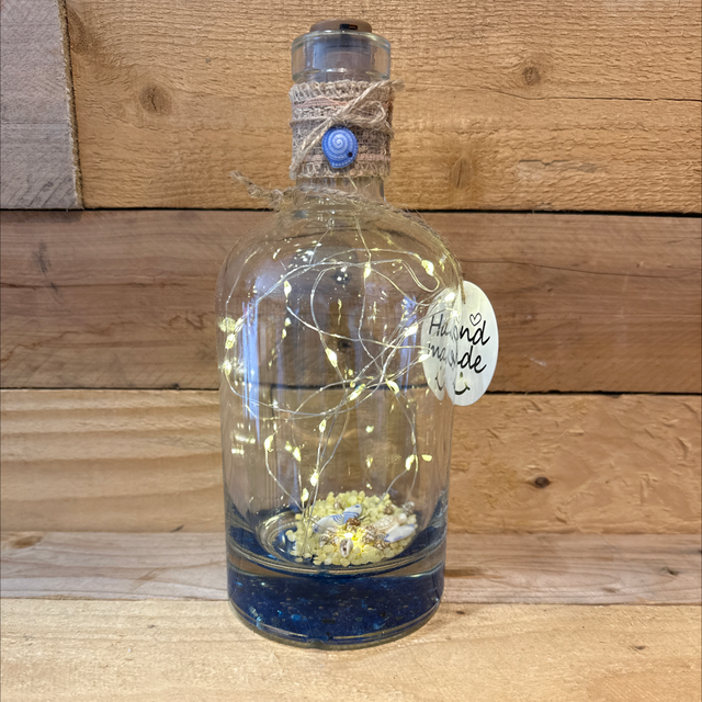 Glass Light Display Bottle with Seashells