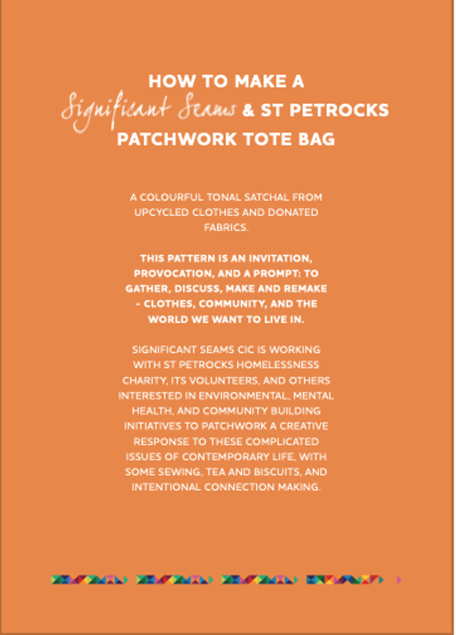 Freestyle Patchwork Totebag Pattern for the Patchwork for People and Planet