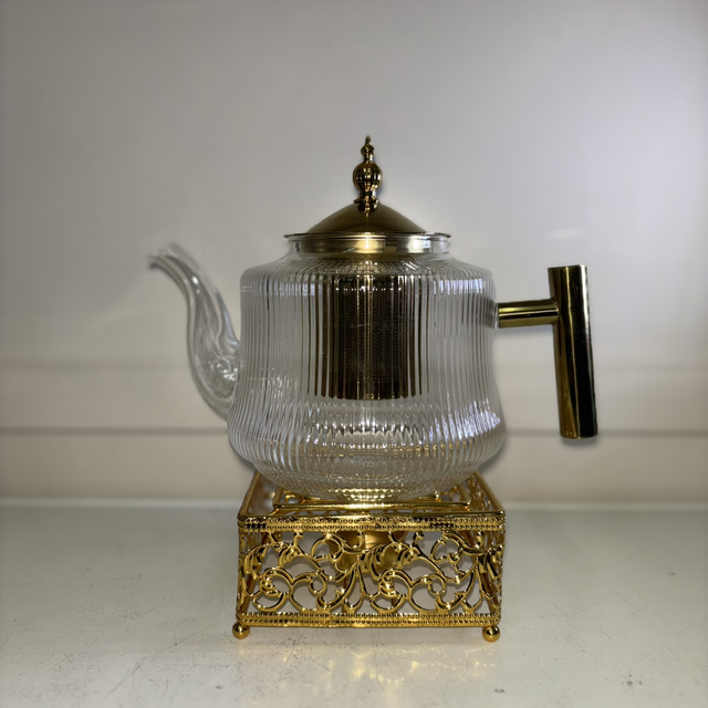 Théière en verre à infusion  + Support 