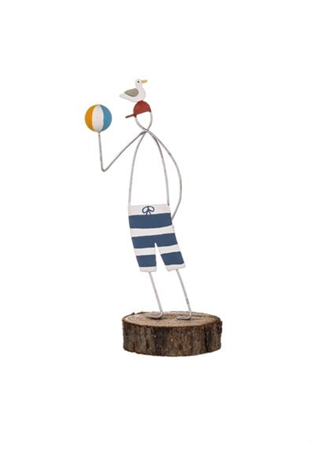 Beach Volleyball Seaside Figure – 12cm Coastal Ornament