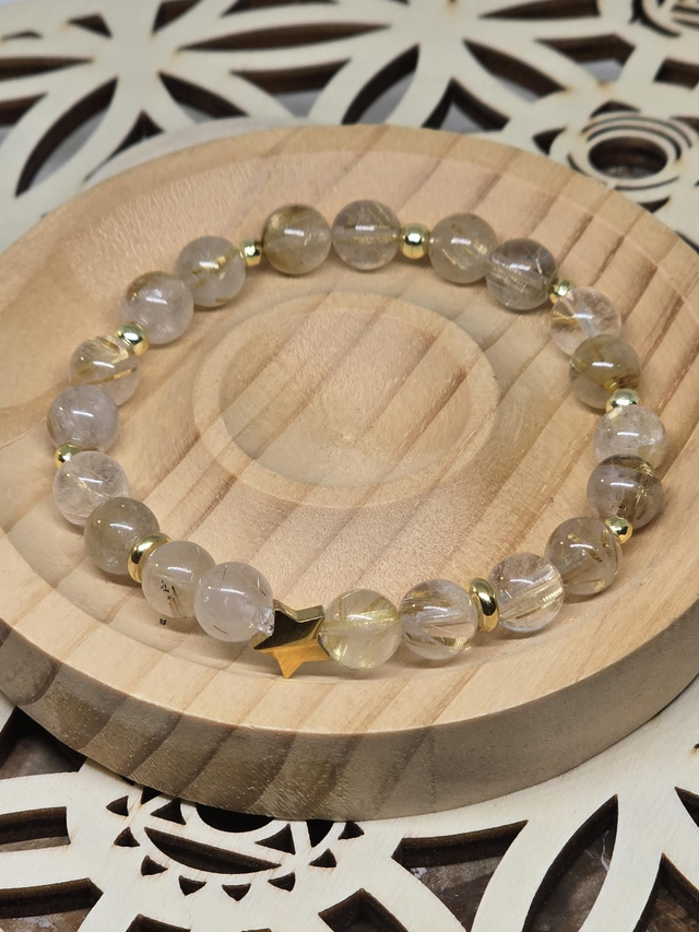 Bracelet Quartz rutile 0,8 cm 