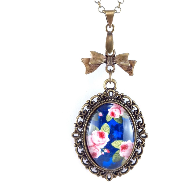 Léonardo- Collier, Roses romantiques bleu