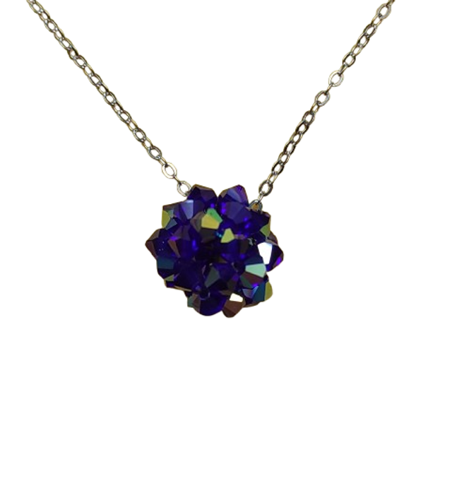 Collier Boule Cristal Bleu Marine – Cobalt