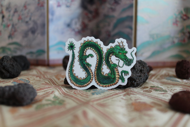 Autocollant Dragon vert