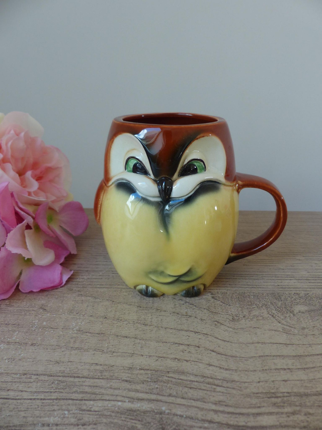 Ancien Mug Hibou en Céramique Goebel – Allemagne de l’Ouest | Tasse Vintage Années 60 – Pièce Rare de Collection